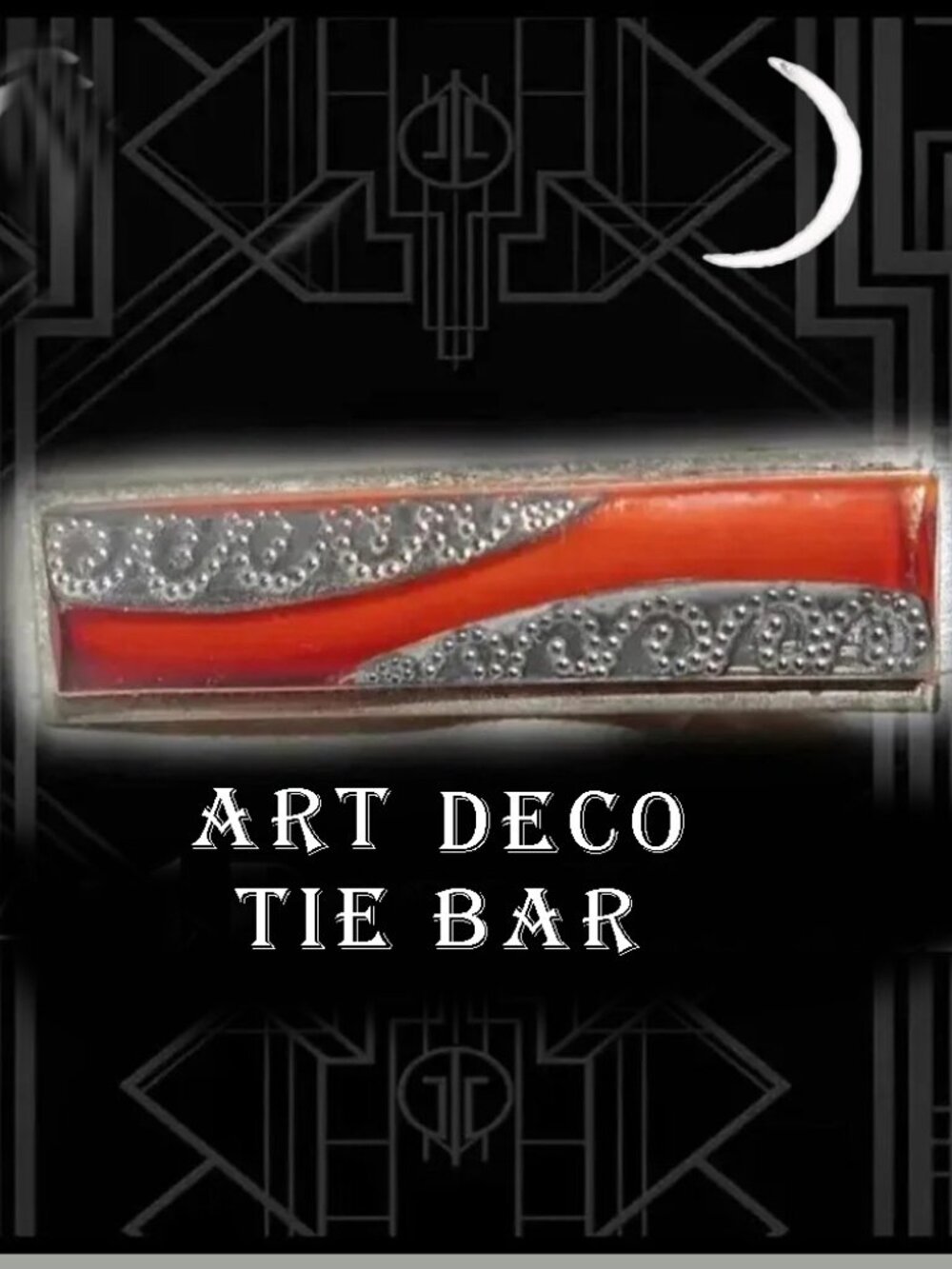Vintage Art Deco Glass Tie Bar, Necktie Clip – Restored